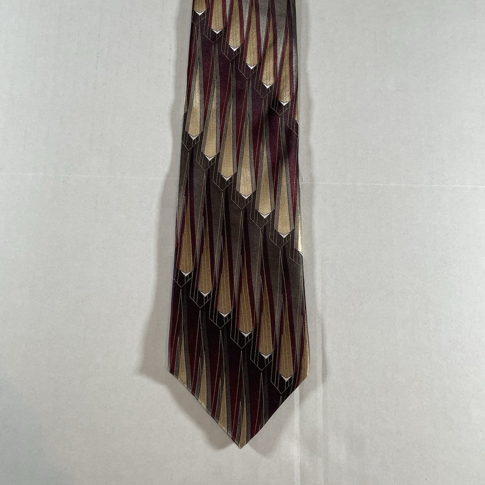 Murano Italy‎ Silk Designer Tie Geometric Formal Pattern Made in USA